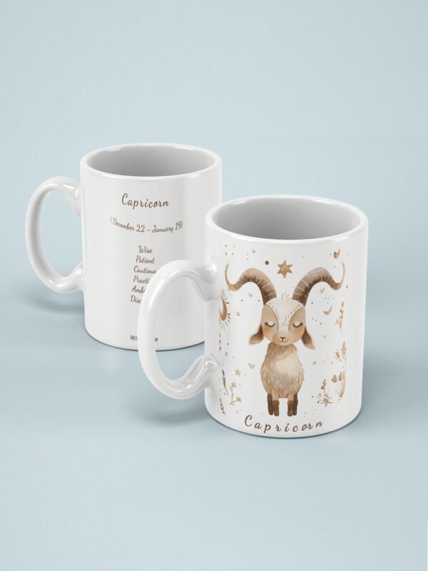Capricorn Ceramic Mug 11oz – Glossy Finish, Fade-Proof Print, OEKO-TEX Certified