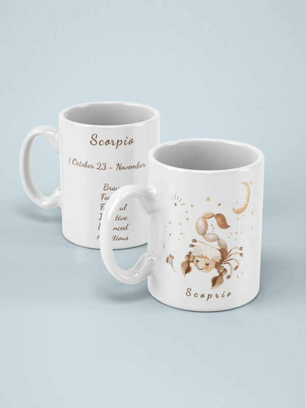 Scorpio Ceramic Mug 11oz – Glossy Finish, Fade-Proof Print, OEKO-TEX Certified