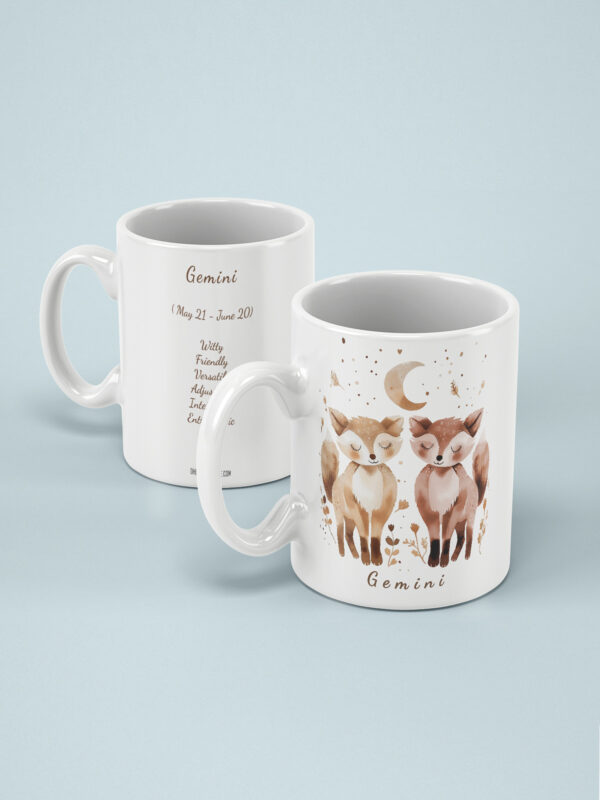 Gemini Ceramic Mug 11oz – Glossy Finish, Fade-Proof Print, OEKO-TEX Certified