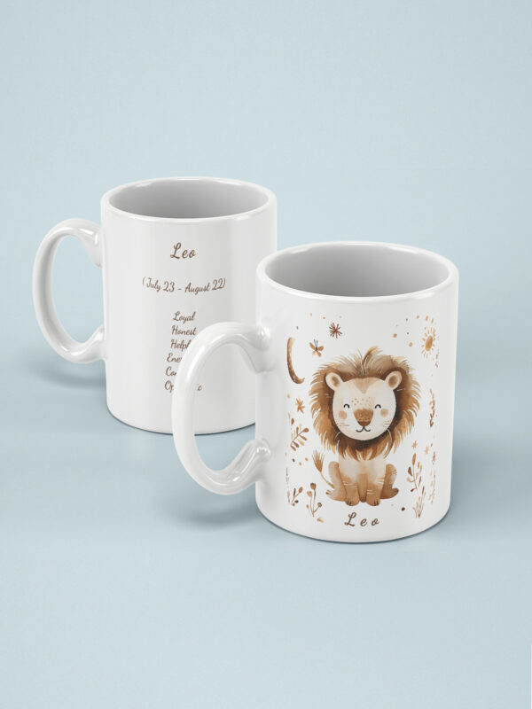 Leo Ceramic Mug 11oz – Glossy Finish, Fade-Proof Print, OEKO-TEX Certified