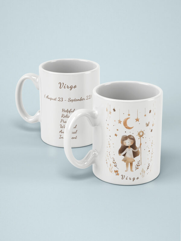 Virgo Ceramic Mug 11oz – Glossy Finish, Fade-Proof Print, OEKO-TEX Certified