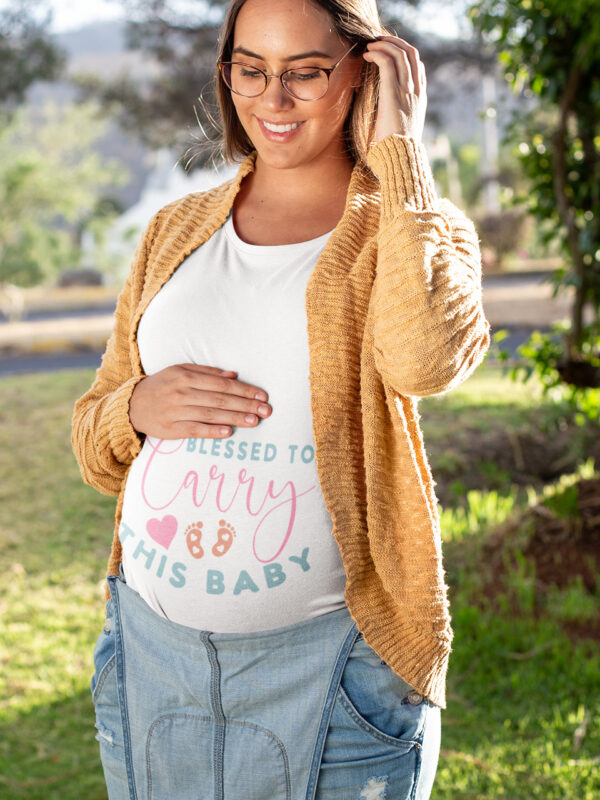 Blessed To Carry This Baby Maternity T-Shirt - Sentimental & Comfortable Pregnancy Tee