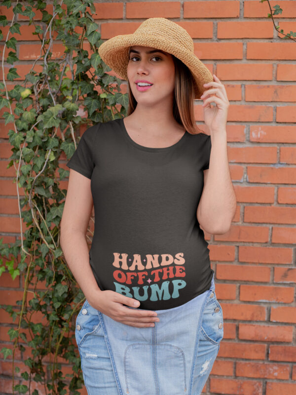 Hands Off The Bump Maternity T-Shirt - Bold & Comfortable Pregnancy Tee