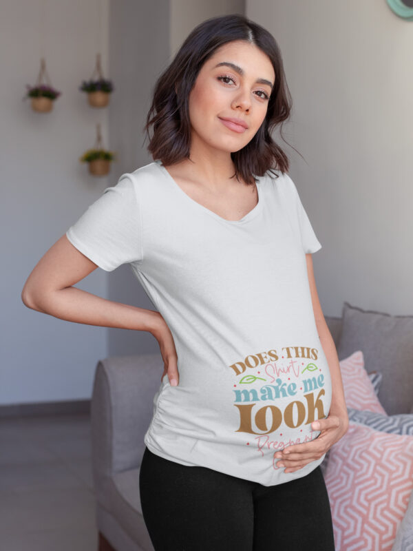“Does This Shirt Make Me Look Pregnant?” Maternity T-Shirt Dress – Funny Pregnancy Tee
