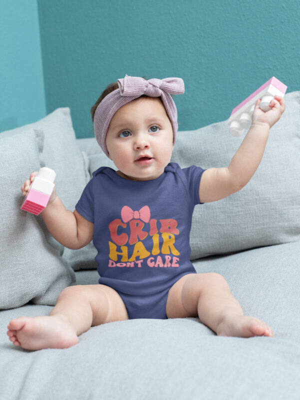 Crib Hair Don’t Care Baby Romper – Funky Retro Babywear