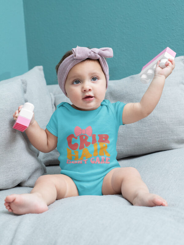 Crib Hair Dont Care Baby Romper skyblue dheethbynautre - Dheeth By Nature