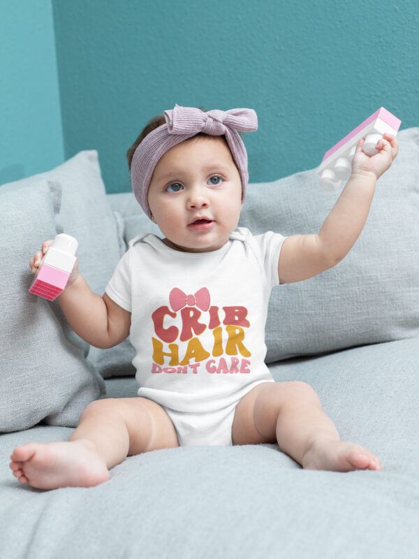 Crib Hair Dont Care Baby Romper white dheethbynautre - Dheeth By Nature