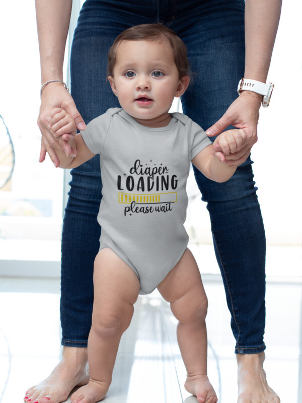 Diaper Loading Romper onsie dheethbynature grey - Dheeth By Nature