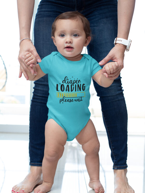 Diaper Loading Romper onsie dheethbynature sky blue - Dheeth By Nature