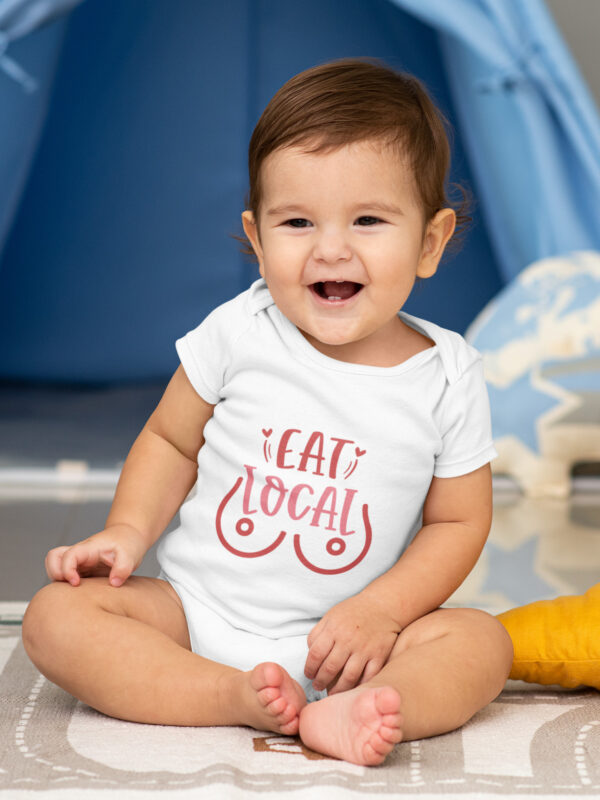 Eat Local Funny Breastfeeding Romper – Bold & Wholesome