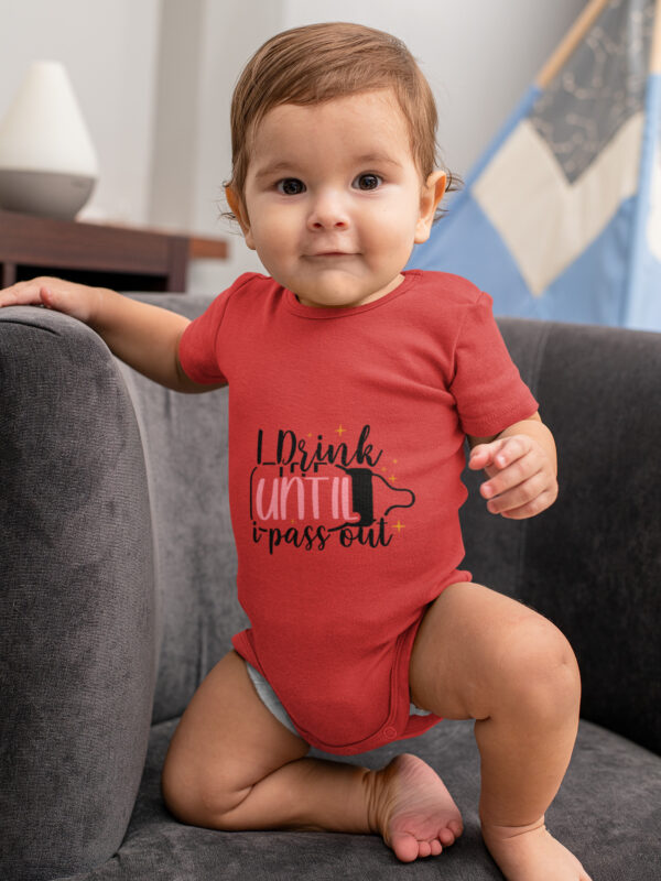 I Drink Until I Pass Out Baby Romper , Funny Milk Bottle Onesie