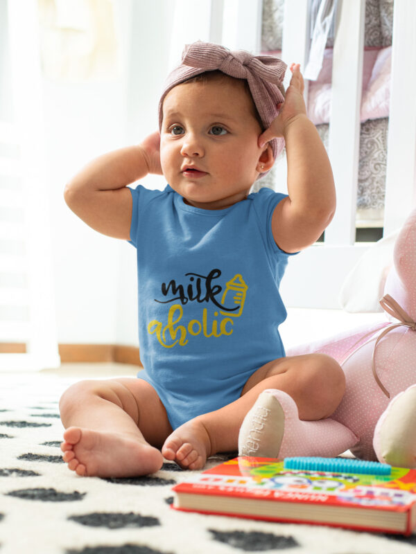 Milkaholic Romper orchid blue onsie dheethbynature - Dheeth By Nature