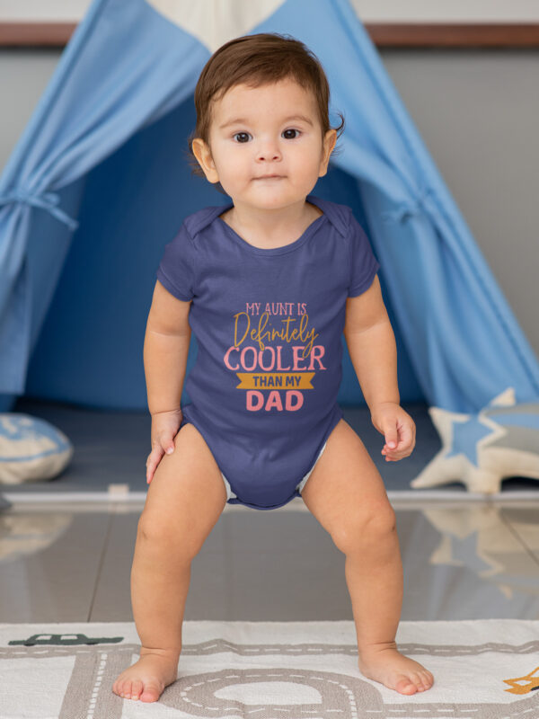 My Aunt is Cooler Than My Dad Romper royal blue onsie dheetbynautre - Dheeth By Nature