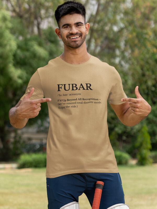 UBAR Graphic T Shirt – Edgy Humor Unisex Classic Crew T Shirt beige dheethbynature - Dheeth By Nature
