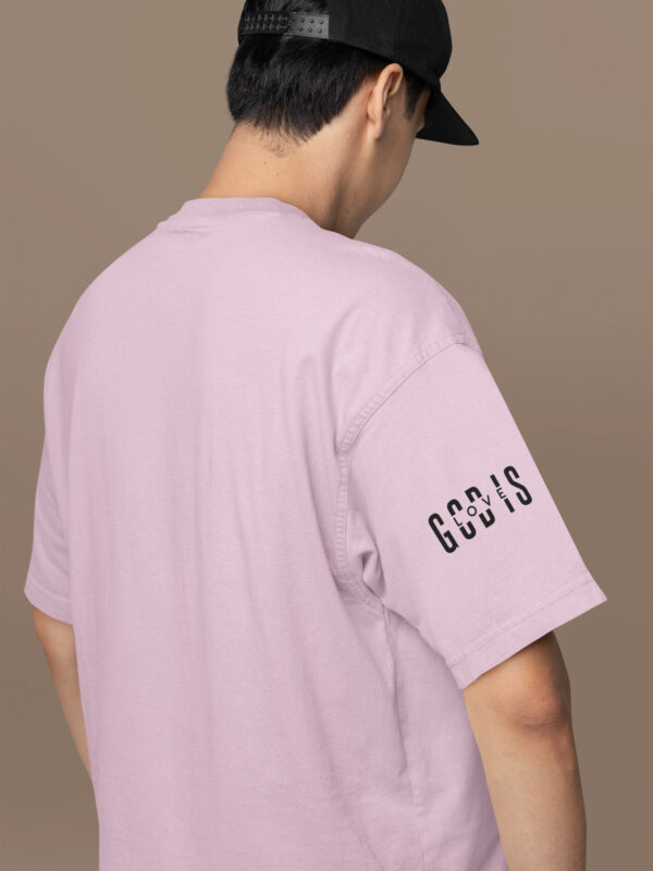 baby pink side view god is love oversized t shirt dheethbynature.png - Dheeth By Nature