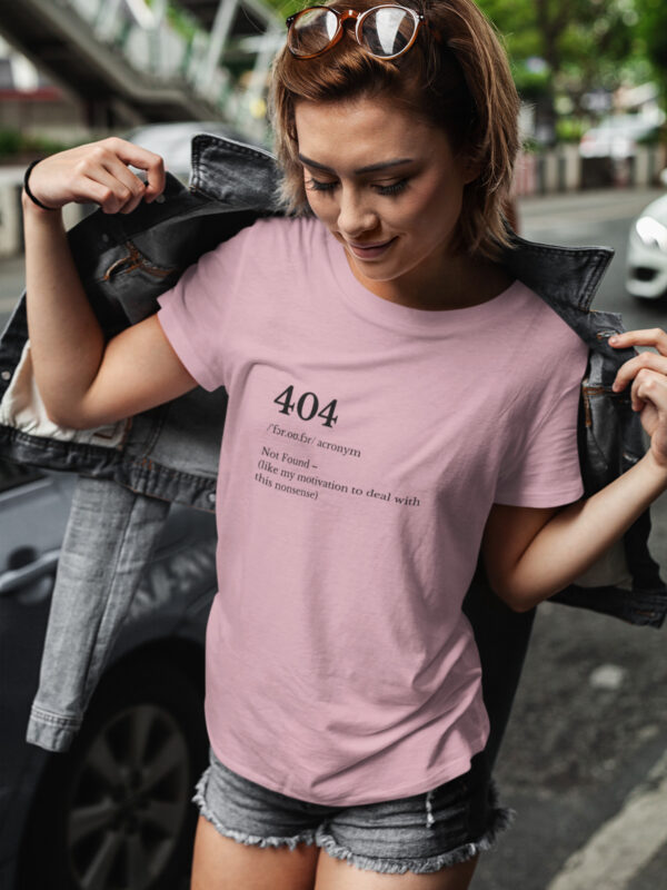 404 Error Graphic T-Shirt – Black Nerdy Humor Women's Classic T-Shirt