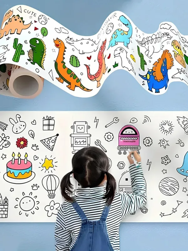 Drawing Colouring Roll sheet for Kids