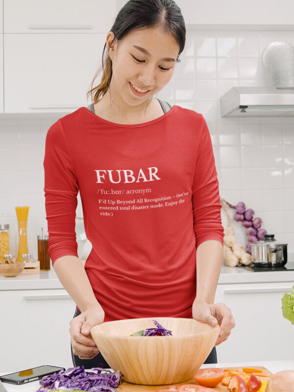 FUBAR Graphic – Black Edgy Humor  Women's Long Sleeve Tee