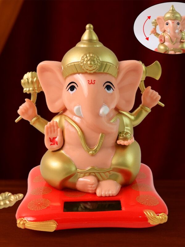 Solar-Powered Dancing Ganesha Idol – Decorative Lord Ganpati Showpiece with Movement