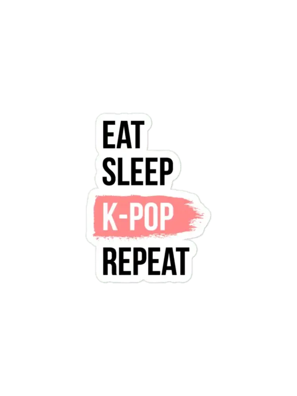 Eat Sleep K-Pop Repeat Sticker
