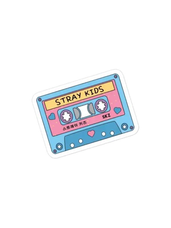 STRAY KIDS Cute Retro Pastel Cassette Tape Blue Pink Sticker