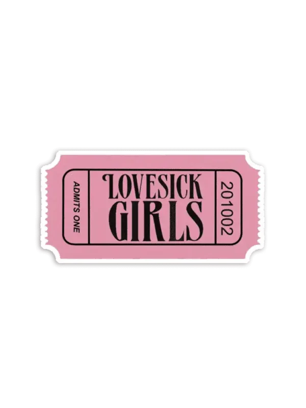 Lovesick girls blackpink ticket design  Sticker