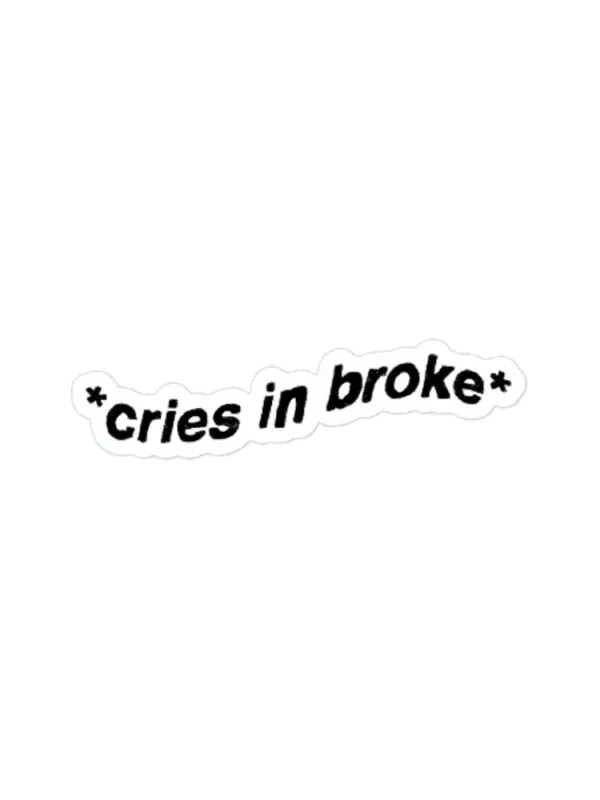 Cries in broke  Sticker