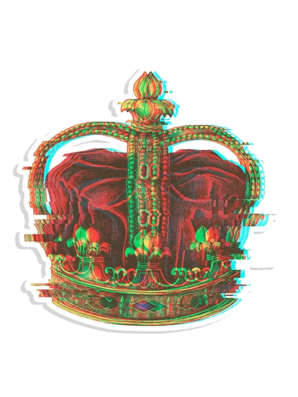 Trippy Glitch Crown Sticker