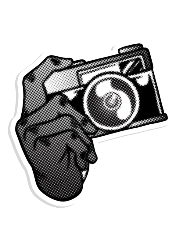 Pixelated Monochrome Camera Sticker