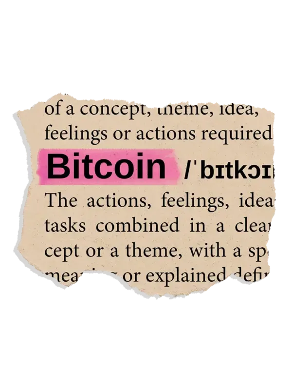 Bitcoin Meaning Newspaper Cut Retro Sticker