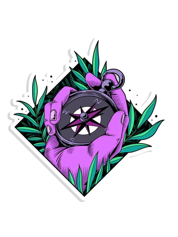 420 Time Compass Sticker