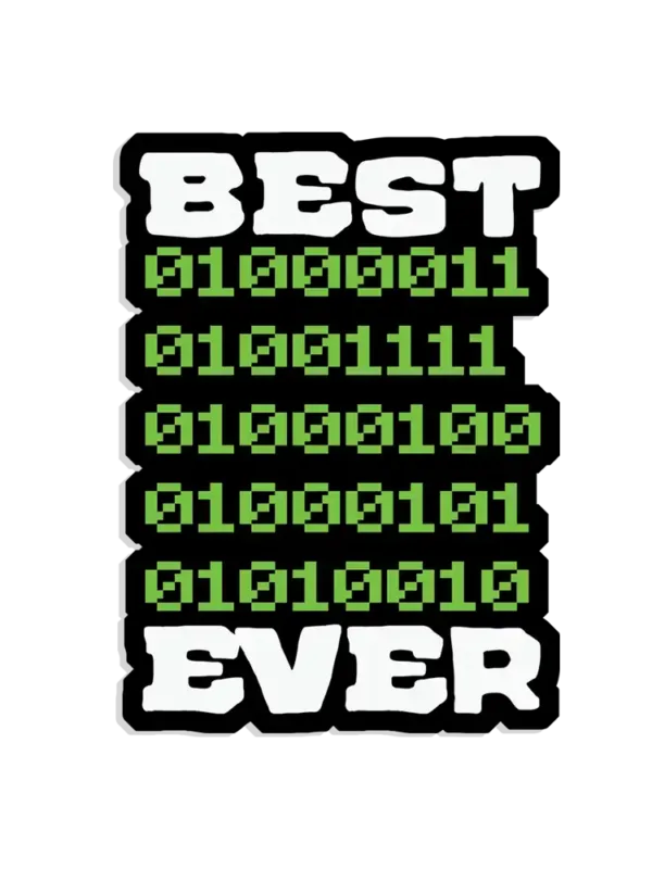 Best Coder Ever Binary Sticker