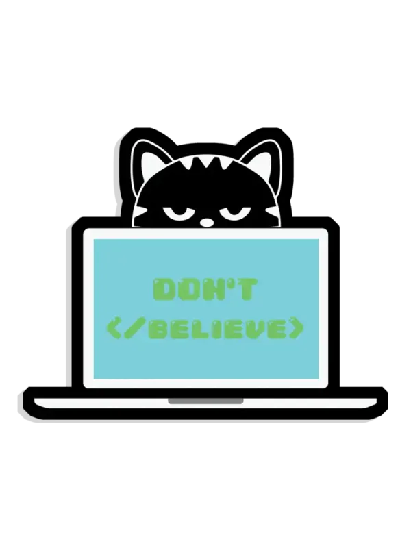 Coder cat don't believe Sticker
