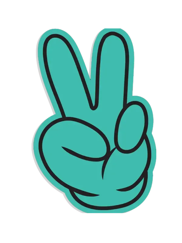 Peace Cartoon Hand Sticker