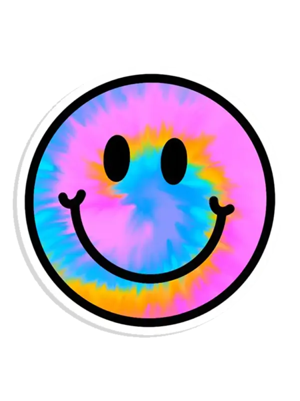 Neon Tie Die Smile Sticker
