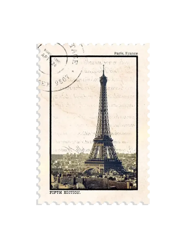 Eiffel Tower Paris Stamp Sticker