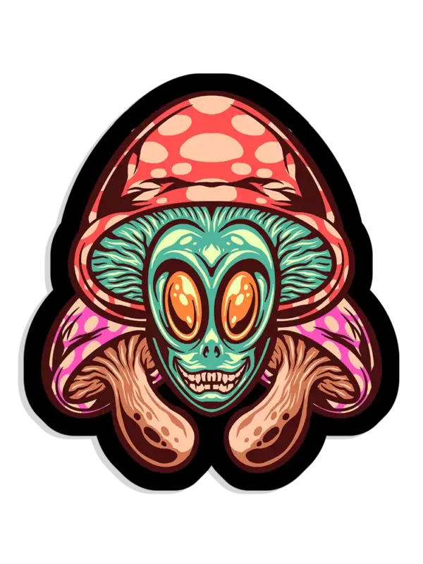 Alien Mushroom Sticker