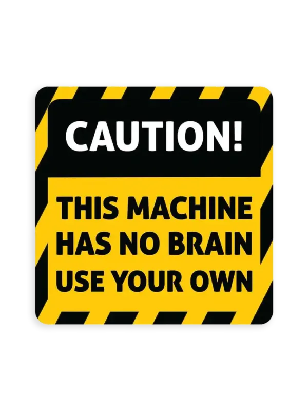 Brain Warning Sign Sticker