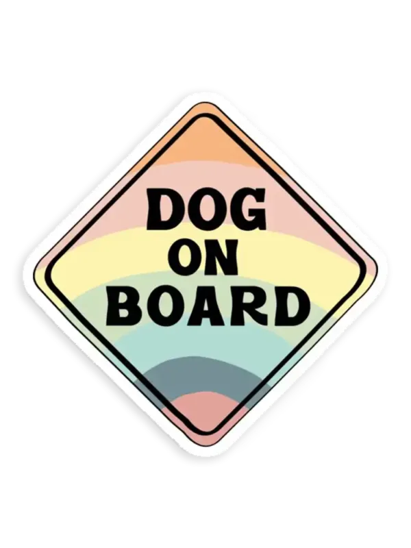 Dog on Board (Rainbow) Sticker