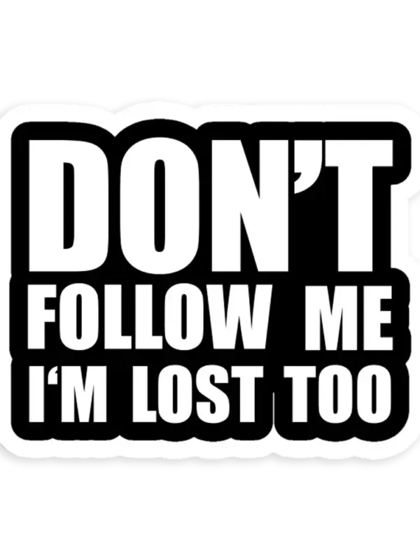 Don't Follow Me, Im lost Too Sticker