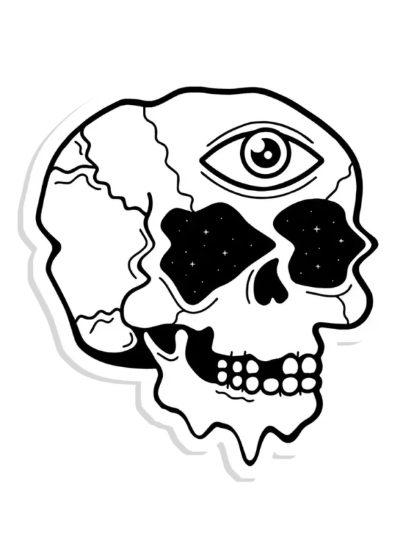 Trippy Skull Sticker