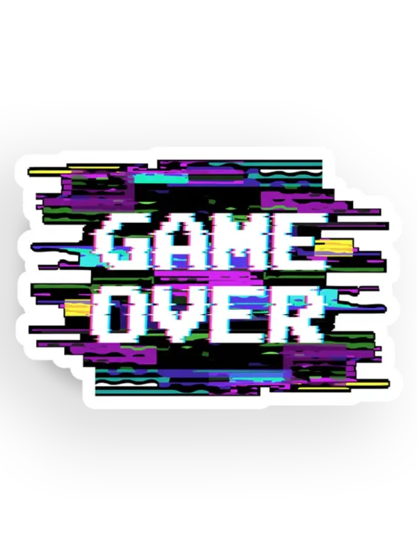 Game Over Glitch Effect Sticker