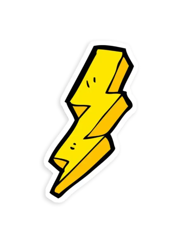 Grunge Bolt Sticker