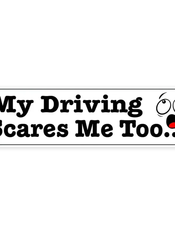 My Riding Scares Me Too Cool Bumper Car Sticker