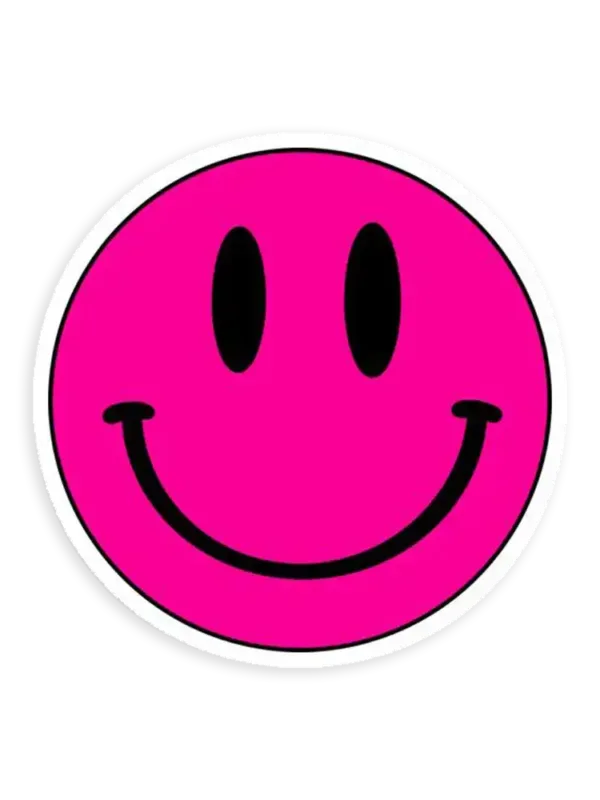 Pink Smiley Face Sticker