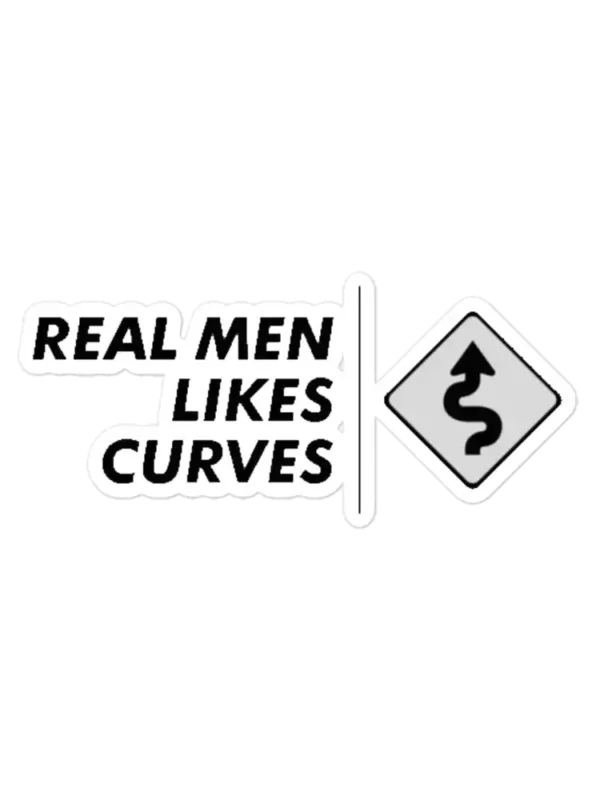 Real Men Likes Curves Car Sticker