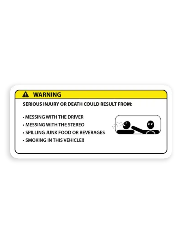 Rules of the Road Warning Car Sticker for Cars (no slam) Car Sticker