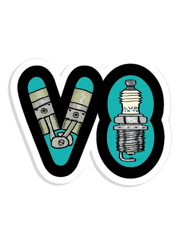 Petrolhead V8 Car Enthusiast Sticker