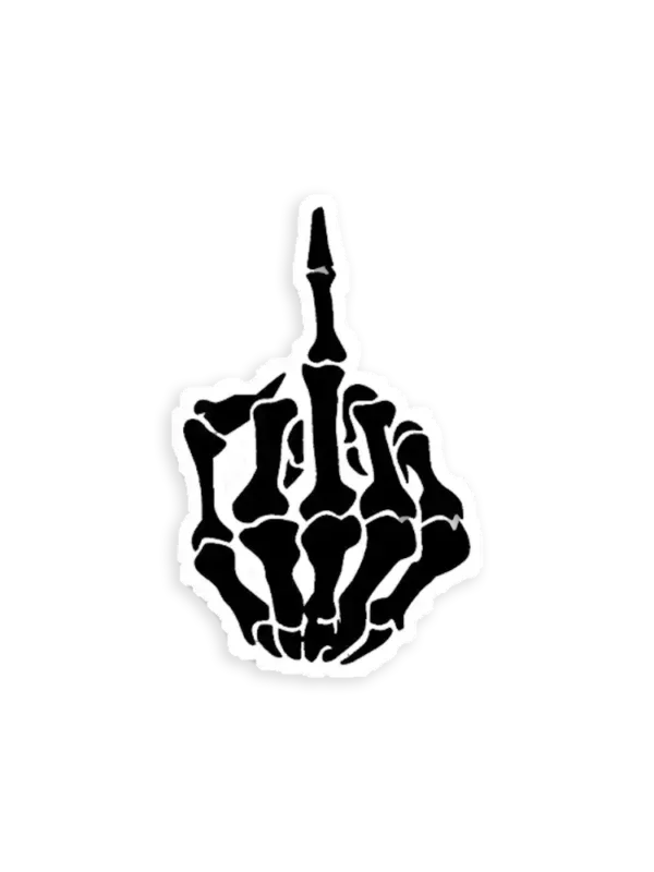 Skull middle finger Sticker