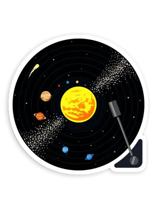 Solar System Vinyl Record Sticker